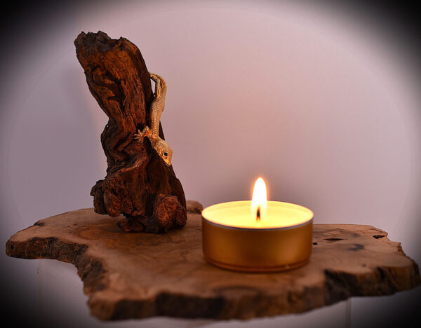 Gecko auf Baum Rinde Oliven - Holz UNIKAT – Bild 6