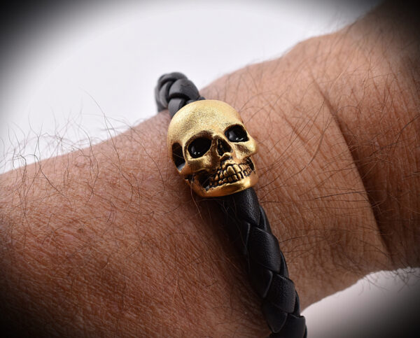 Totenkopf Armband - vergoldet