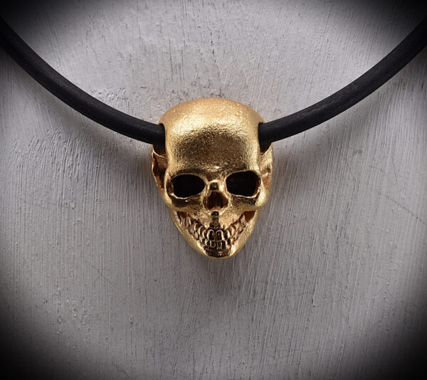 Totenkopf Anhänger vergoldet