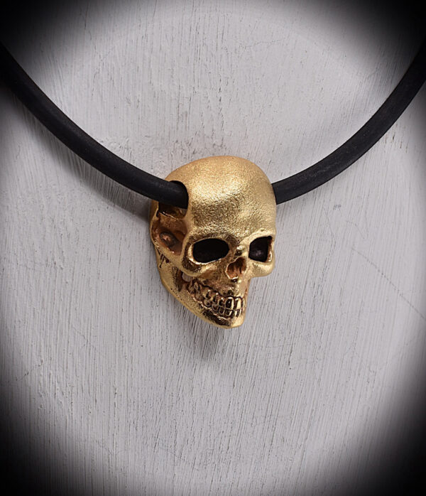 Totenkopf Anhänger vergoldet - Image 2