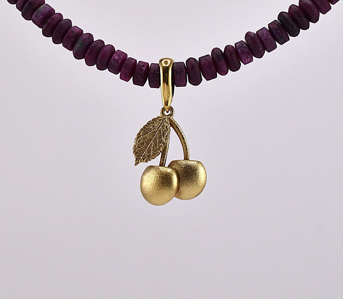 Ibiza Kirschen an Rubin Kette - Anhänger – Bild 4